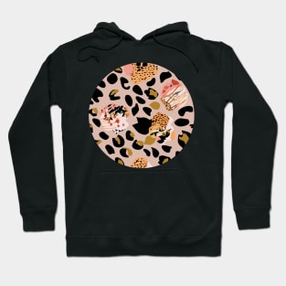 Modern abstract rose and leopard texture beige Hoodie